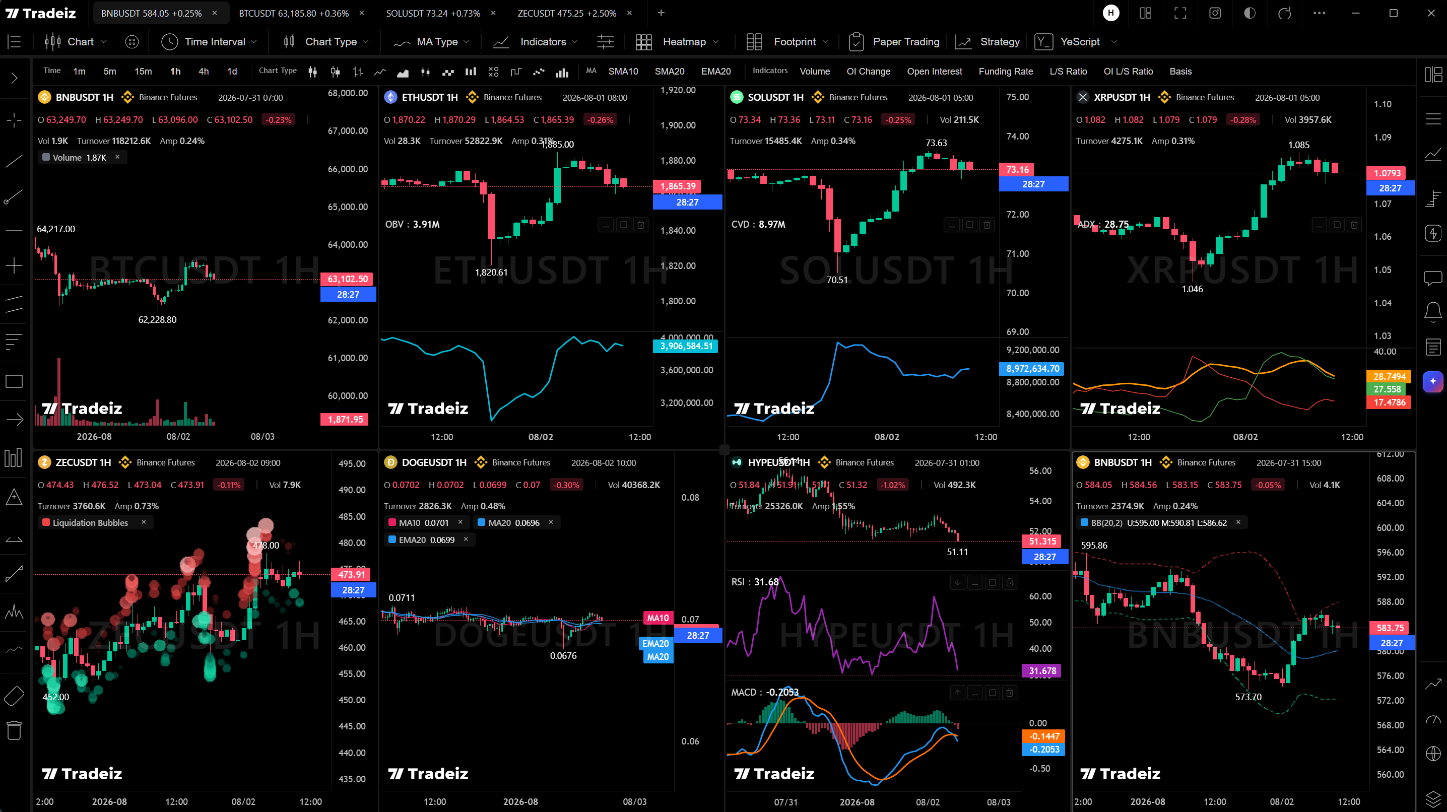 Tradeiz Desktop chart in browser