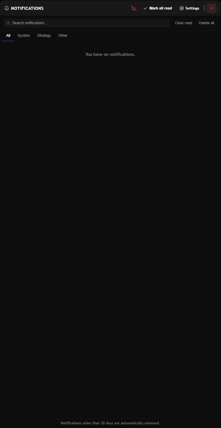 Notifications drawer